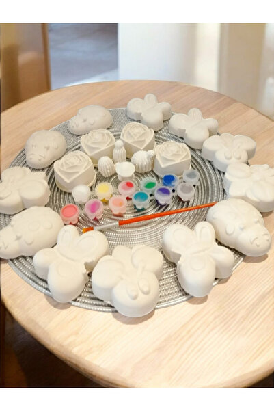 BOHEM PeSaPe Boyama Atölyesi 20'li Kelebek uğur böceği çiçek tas boyama seti (Taş vernik hediyeli)