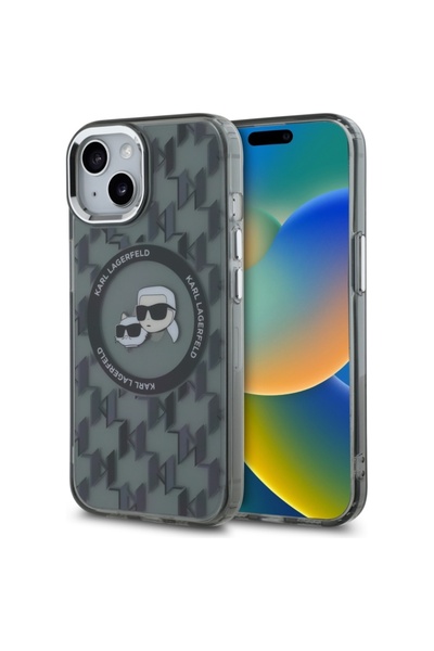 Karl Lagerfeld Case for IPhone 15 Plus, IML MagSafe, Black