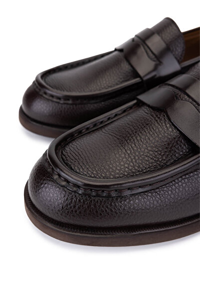 Tamer Tanca Men's Genuine Leather Brown Loafer Shoes