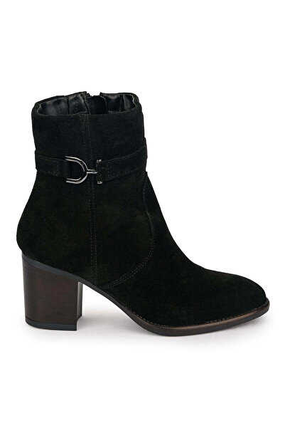 Trenddo Shoes Γυναικεία μαύρα γνήσια δερμάτινα μποτάκια 19094