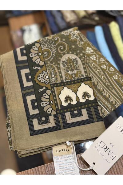 carell Pamuk İpek Etnik Desen Şal