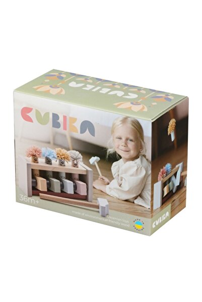CUBIKA Wooden toy, - Jumping clowns - Pastel