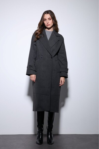 Starinci Mayo Coat Double-Breasted Collar Gray