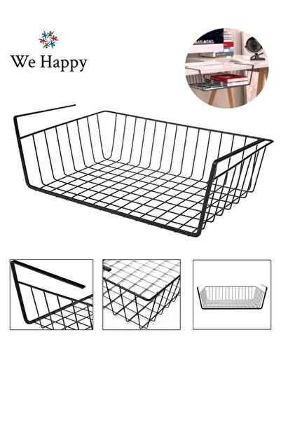 WE HAPPY رف سلة تخزين أسفل الرف 44 سم - أسود