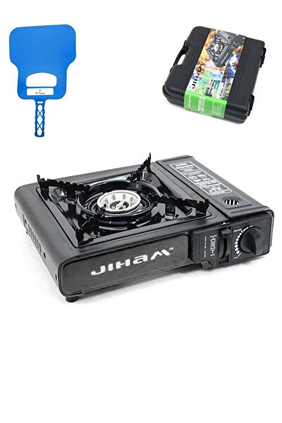 JIHAM Portable Outdoor Camping Gas Stove with Carrying Case and BBQ Hand Fan,...