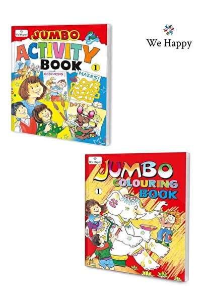 WE HAPPY Pack of 2 Jumbo Coloring and Activity Book-1 — Educational Activity ...