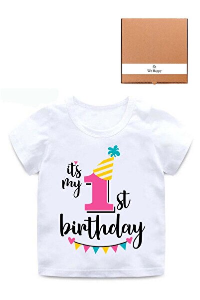 WE HAPPY It's My 1st Birthday Printed Kids Lovely Cotton T-Shirt