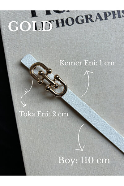 LİA KEMER Lose Patterned Women's Gold Buckle Belt Jacket Belt Dress Belt Trouser Belt