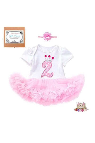 WE HAPPY 4-Piece 2nd Birthday Baby Girls Dress Princess Costume