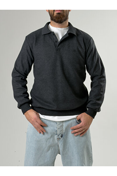 COCOPELLI Men's Polo Neck Anthracite Knitwear Coc2602