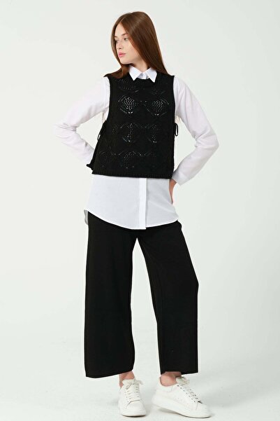 Hatun Atila Hatunatila Knitted Knitwear Double Set 5050 Black