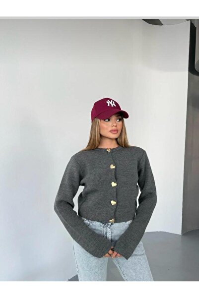 hedef giyim Heart Buttoned Knitwear Cardigan