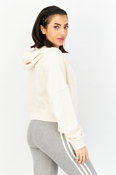 adidas Women Sportswear Fit Brand Logo Training Hoodie, Cream