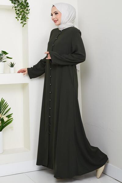 hafsamina Φεράς με λαβή και κουμπί Χακί HM2861