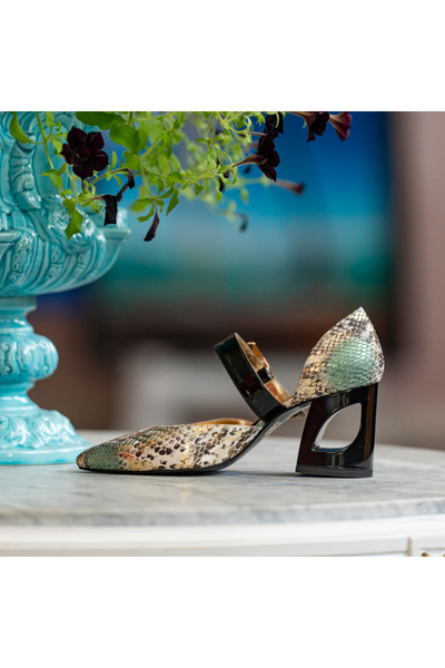 OEM Women's Shoes with Thick Heels People Royal Green - 39