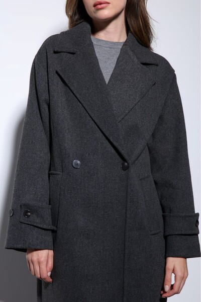Starinci Mayo Coat Double-Breasted Collar Gray