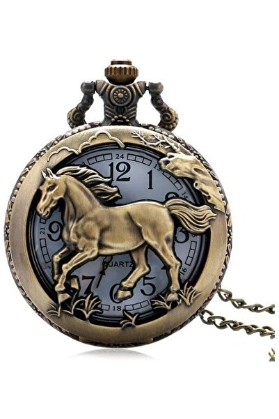 Yash Retro Style 3D Horse Quartz Pocket Watch