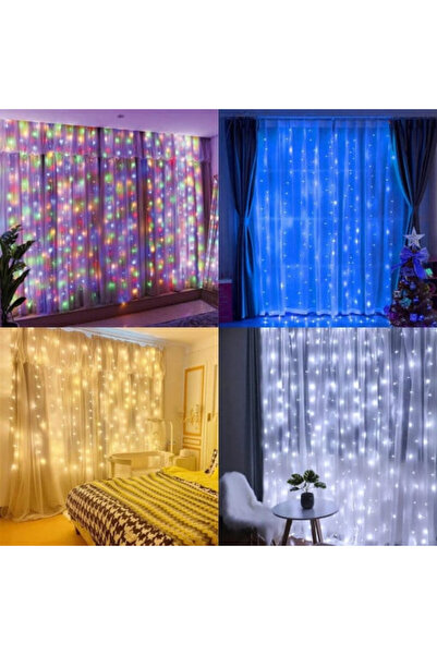 Poro Online Christmas curtain (rain) lights, multicolor, 3x3 m, 300 LEDs, interconnectable