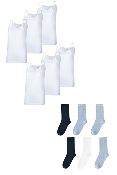 Line Smart 6-Piece Women's 100% Cotton String Strap Athlete Socks Set