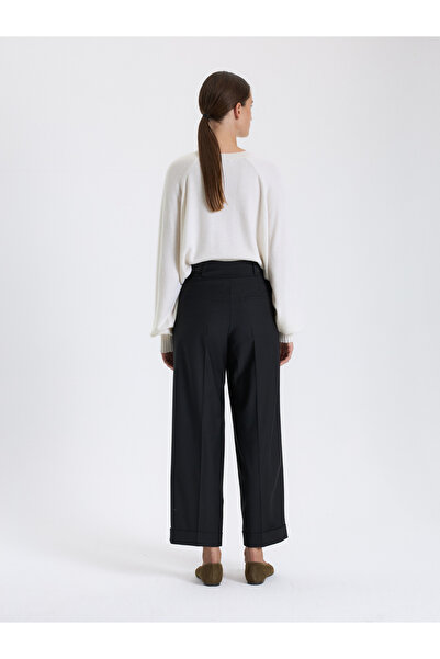 BAQA Contrast Stitched Black Trousers