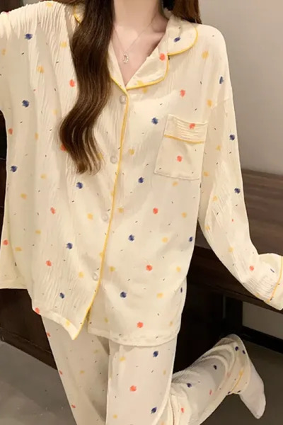 Muchmy Women's Two Pieces Pajama Set Lounge Girls Sleep Wear Pajama Set