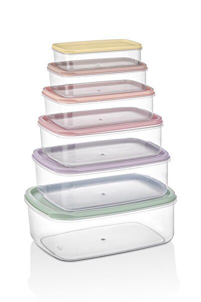 Okyanus Home Stackıt Storage Container 6 Pieces Pastel Colors