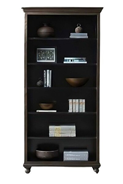 Bamena Wood Dark Ahşap Kitaplık