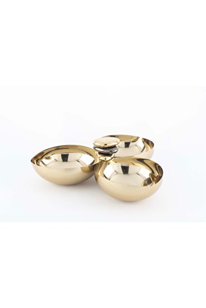 Mikasa Moor Gold Çakıl Taşı 3 Bölmeli Çerezlik 27x10 cm