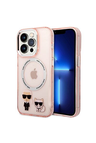 Karl Lagerfeld Case for iPhone 14 Pro Max, Hardcase MagSafe, Pink