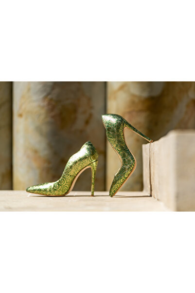 OEM Marilyn Green Gold Stiletto Shoes - 37