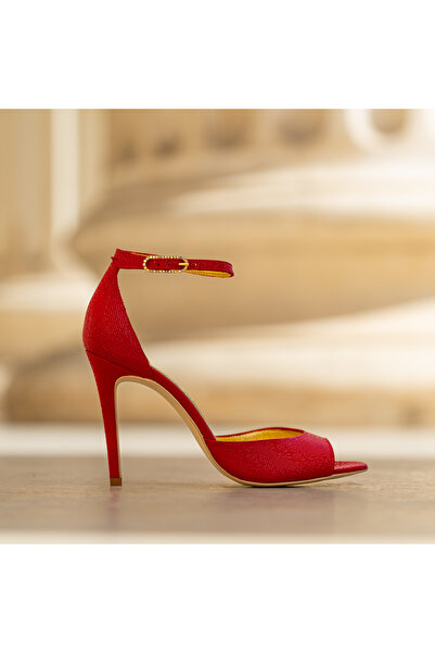 OEM Women's Sandals Made of Genuine Leather Louise Red - 38