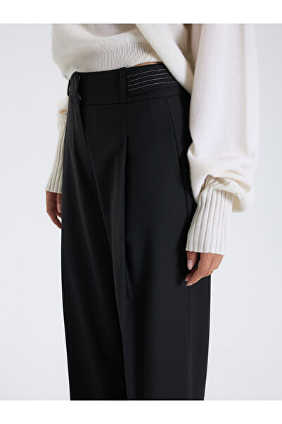 BAQA Contrast Stitched Black Trousers