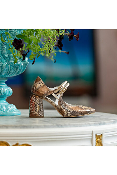 CONDUR by alexandru Women's Shoes With Thick Heels Fantasy Royal Gold