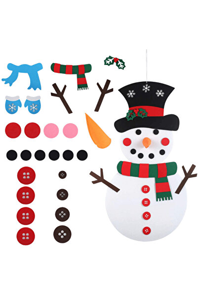 OferteTop Om De Zăpadă Decorativ Din Pâslă Cu 31 De Ornamente Pentru Copii