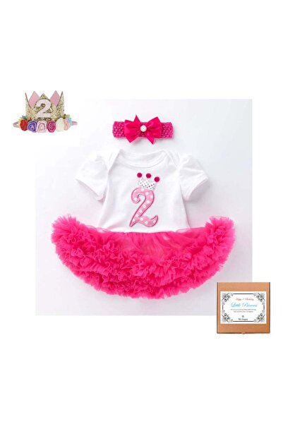 WE HAPPY 4-Piece 2nd Birthday Baby Girls Princess Costume