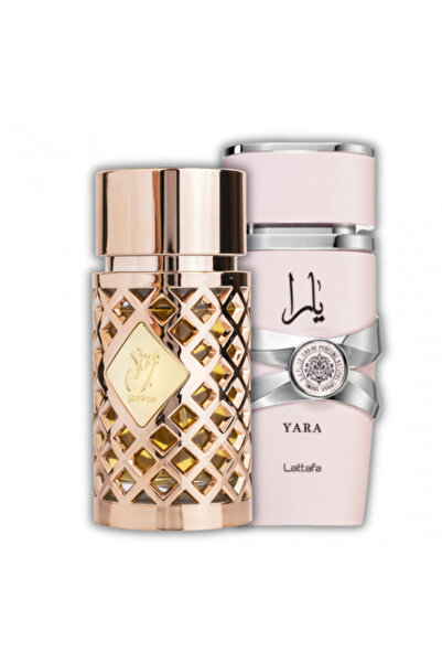 Lattafa perfumes Pack of 2 women's perfumes: Jazzab Gold 100 ml + Yara 100 ml