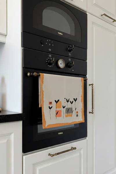 Cango Home Orange Yellow Bohemian Leaf Patterned Digital Printed Oven Cover 4Kmbs138-F