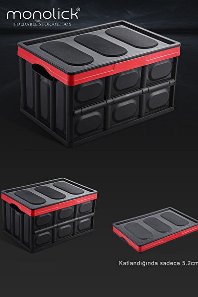 Monolick Katlanır- Portatif 55Lt Çok Amaçlı Saklama Kutusu-araç Bagaj Düzenle...