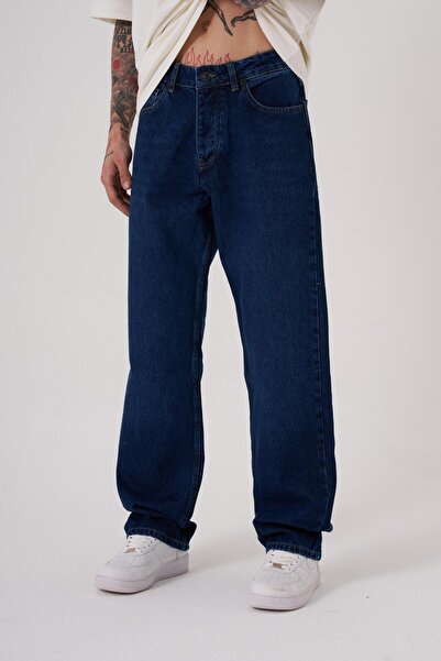 Machinist Men's Baggy Fit Relaxed Jean Pants Blue