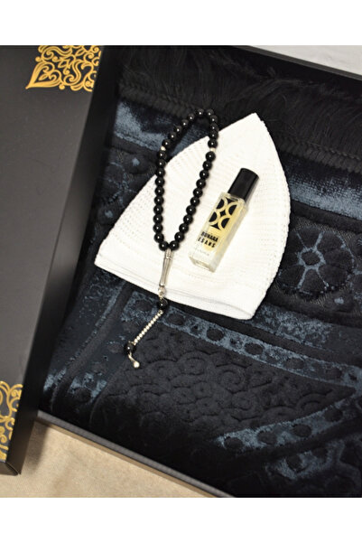 Bilenler Erkekler İçin Seccade Takke Tesbih Esans Hediyelik Set–Jakarlı Dokum...