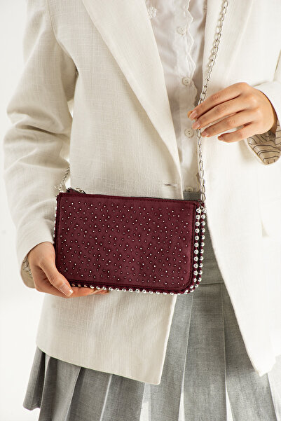 Zealous Mini Suede Stone Beaded Bag
