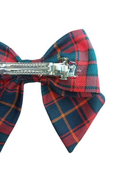 Minvallife Special Design Plaid 8 cm Automatic Clip Short Tail Bow Clasp for New Year and Other Special Occasions