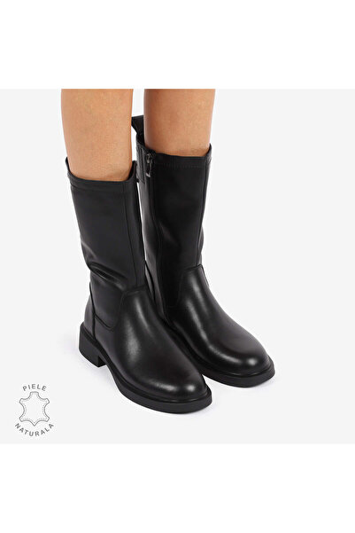 ANGEL BLUE Cizme Damă din Piele Naturală cu inchidere fermoar si talpa de 4cm...