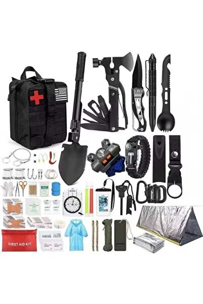 Generic مجموعة أدوات تكتيكية احترافية 39 في 1 للبقاء على قيد الحياة والإسعافات الأولية مع حقيبة MOLLE
