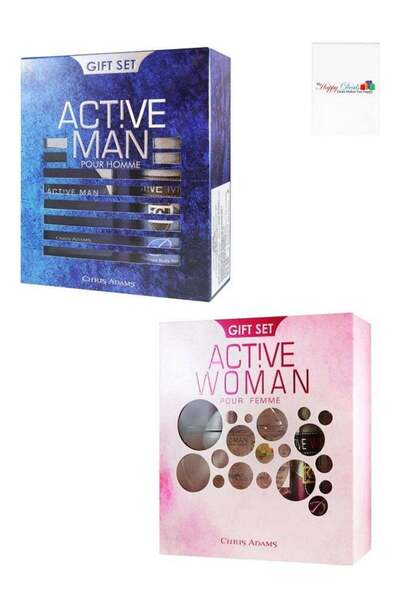Chris Adams Active Man 100ML & Woman 80ML Fragrance Gift Set