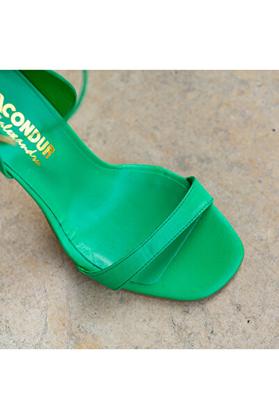 OEM Women's Sandals Made of Genuine Leather Iara Green - 36