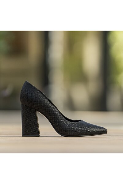 CONDUR by alexandru Pantofi Dama Cu Toc Gros Victoria Print Negru