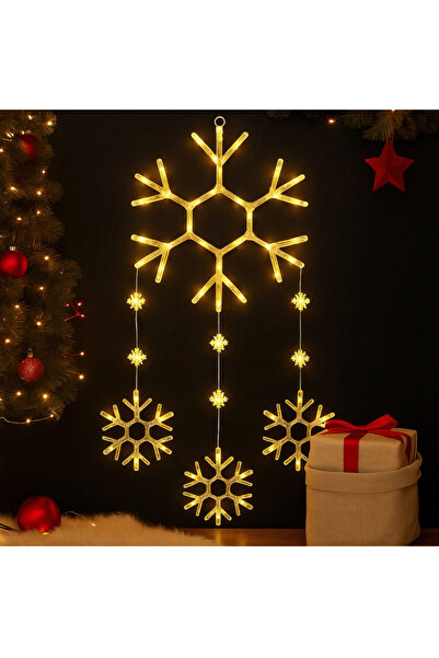 Poro Online Decorațiune de Crăciun 40x35cm fulg de zăpadă 3D cu lumină LED ca...