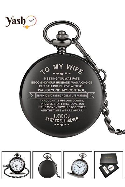 Yash Retro Style I Love You Wife Quartz Pocket Watch
