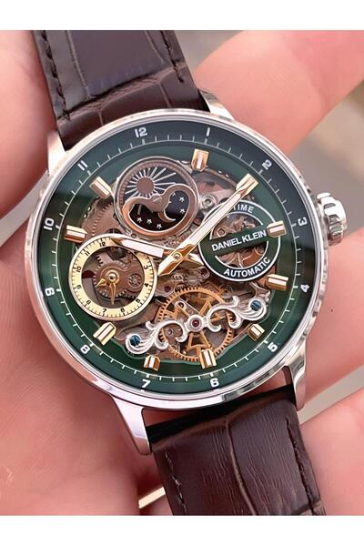 Daniel Klein Automatic Men's Wristwatch 30 Meters Water Resistant Leather Band Vs.Blkt.0709